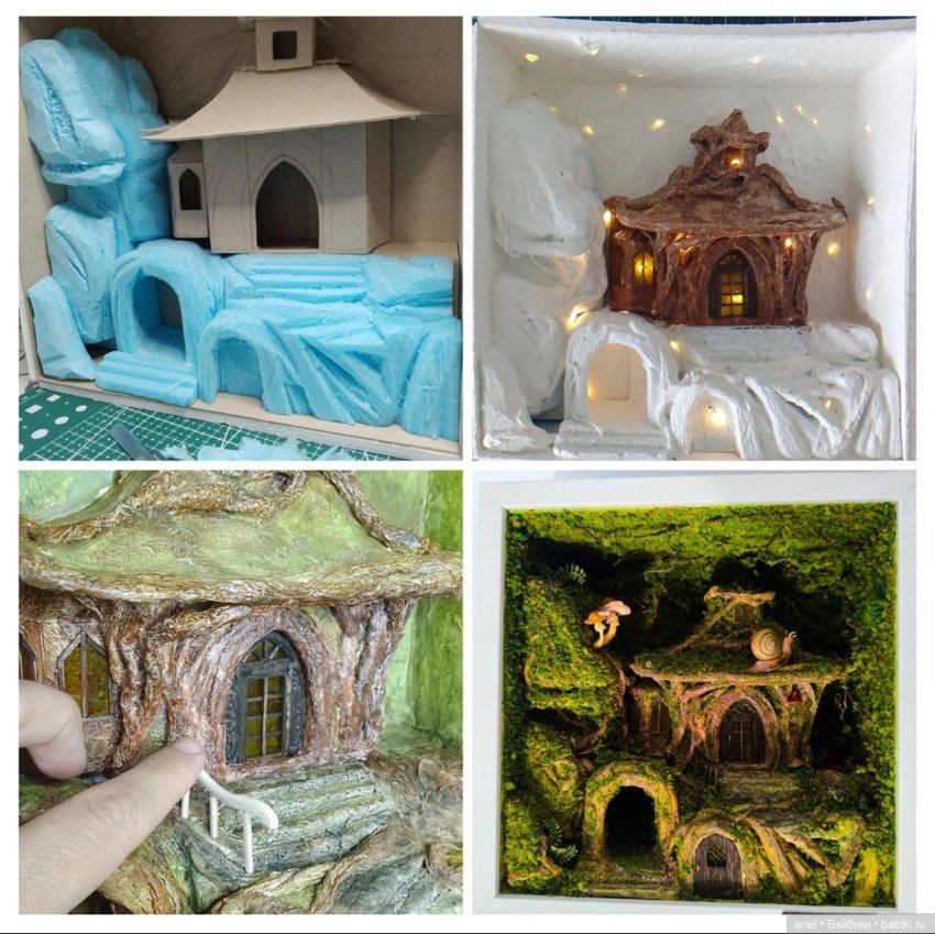 Диорама «Домик в лесу» от Хелены Пироженко (фото 6)