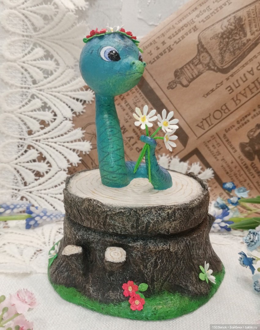Змейка на пне — Лепка авторских игрушек и папье