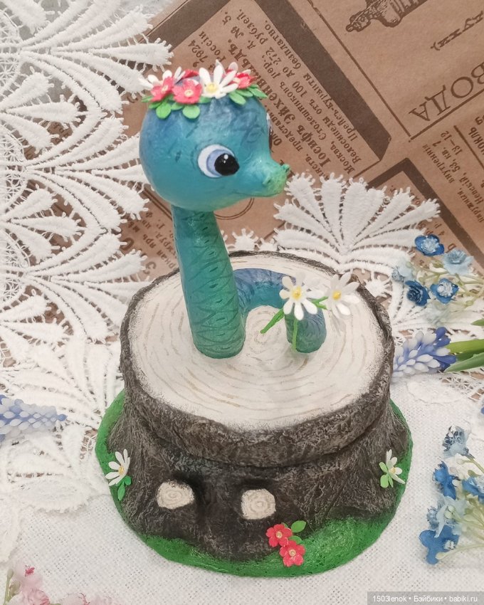 Змейка на пне — Лепка авторских игрушек и папье (фото 9)