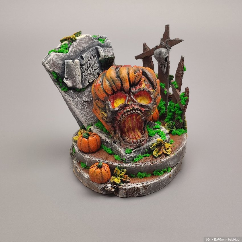 Композиция к Хэллоуину — Авторские игрушки из разных материалов: синельная проволока (фото 4)