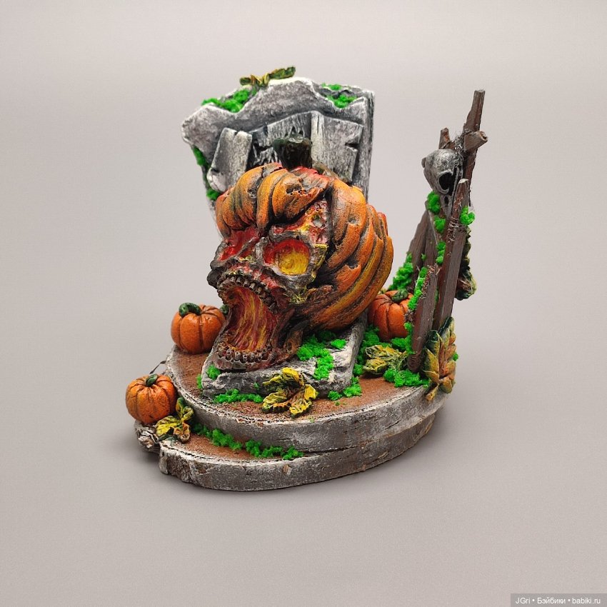 Композиция к Хэллоуину — Авторские игрушки из разных материалов: синельная проволока (фото 9)