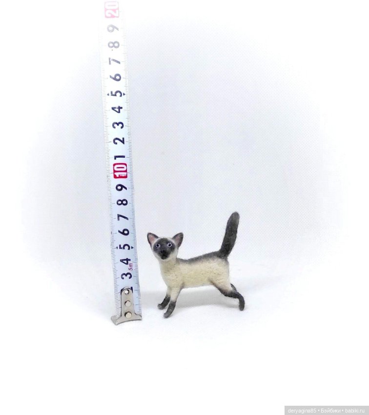 Сиамский котик — Валяные игрушки из шерсти: сухое валяние (фото 5)