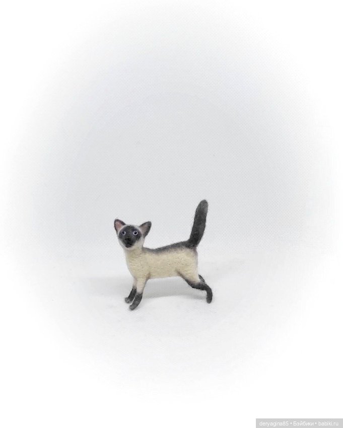 Сиамский котик — Валяные игрушки из шерсти: сухое валяние (фото 7)