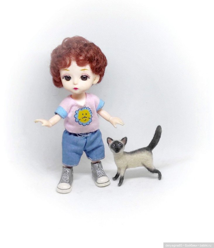 Сиамский котик — Валяные игрушки из шерсти: сухое валяние (фото 9)