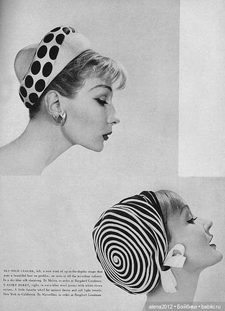 Шляпки 60-х на Одри Хепберн и других моделях