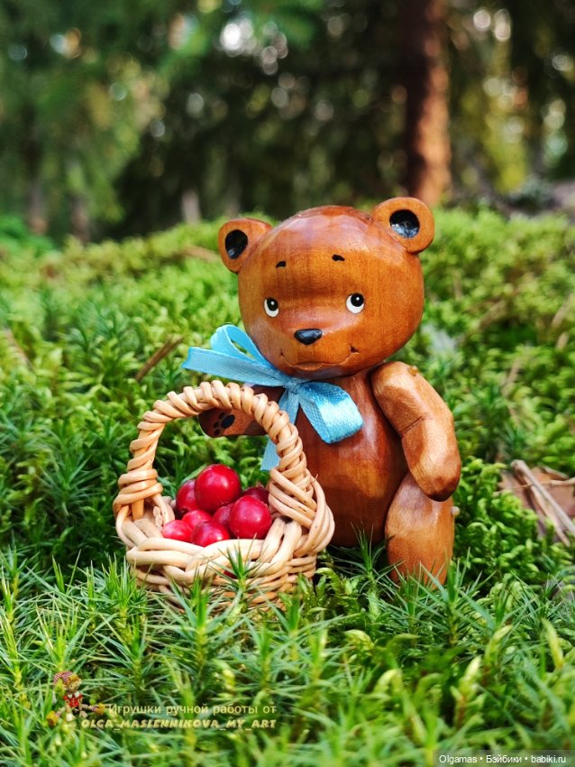 Мишки в лесу🐻🌲 — Авторские игрушки из дерева: резьба (фото 2)