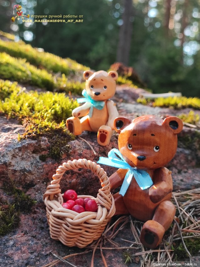 Мишки в лесу🐻🌲 — Авторские игрушки из дерева: резьба (фото 6)