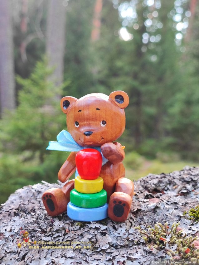Мишки в лесу🐻🌲 — Авторские игрушки из дерева: резьба