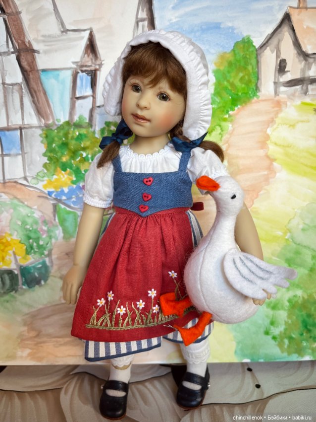 Чудеса случаются :) Ganseliesel со своим гусёнком от Heidi Plusczok