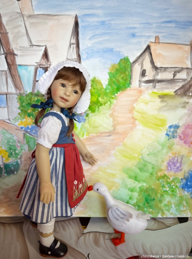 Чудеса случаются :) Ganseliesel со своим гусёнком от Heidi Plusczok