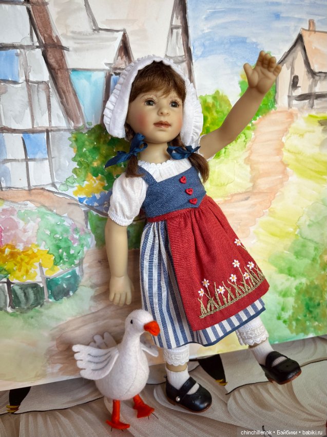 Чудеса случаются :) Ganseliesel со своим гусёнком от Heidi Plusczok