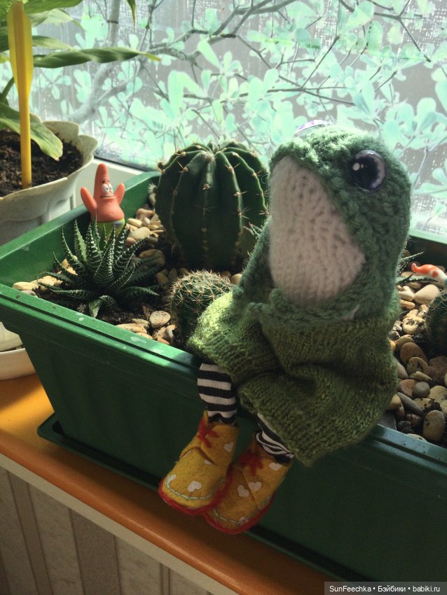 Семён - вязаный лягух — Домашние фото авторских игрушек: Тедди (фото 6)