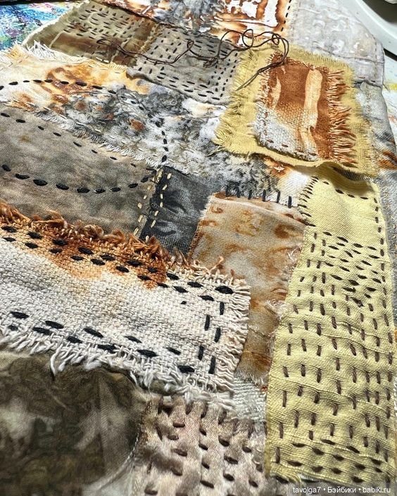 "Зарисовки" в стиле боро — Вышивка крестиком (фото 4)