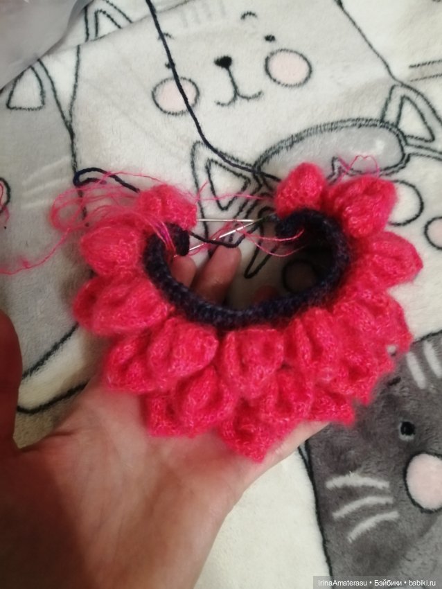 Шапочка "Чешуйчатый Дракон" в Фуксиевом (фото 4)