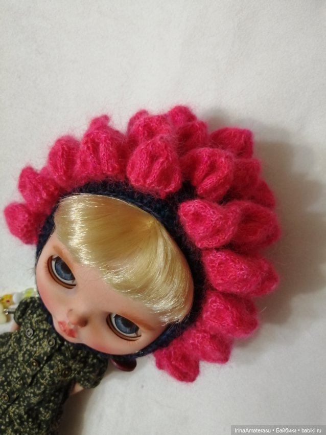 Шапочка "Чешуйчатый Дракон" в Фуксиевом (фото 6)