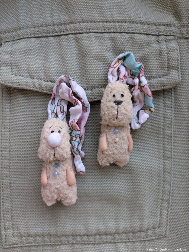 Зайчики брошки — Авторские мишки Тедди и друзья: фото (фото 3)