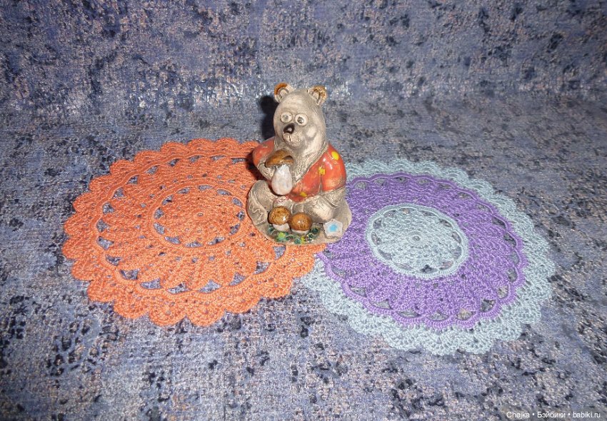 Муромский Мишка и Ажурные Вязаные Салфетки (фото 8)