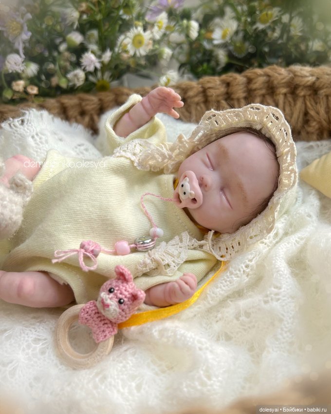 Миниатюрная авторская кукла младенец Ликуся (фото 8)