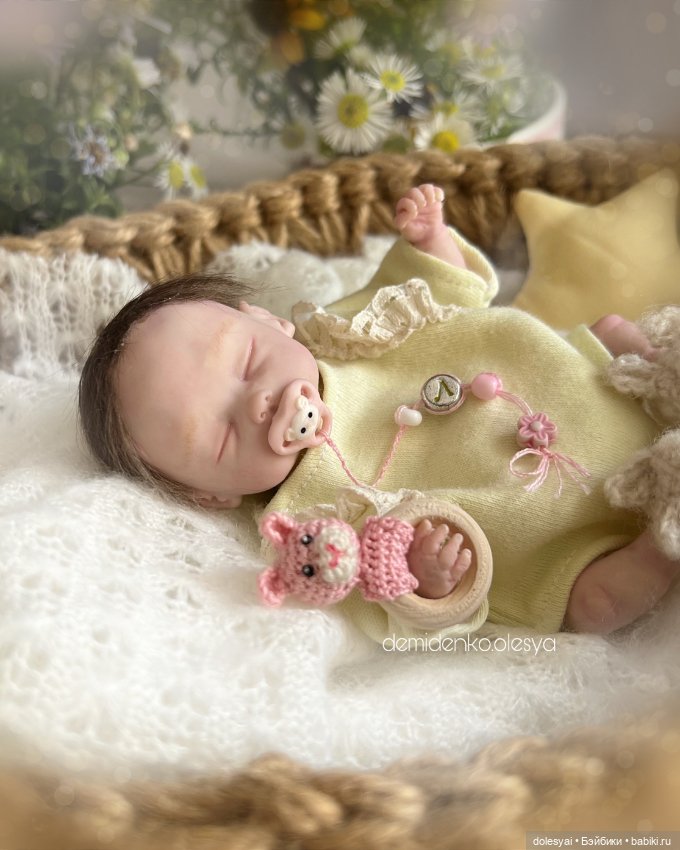Миниатюрная авторская кукла младенец Ликуся (фото 7)