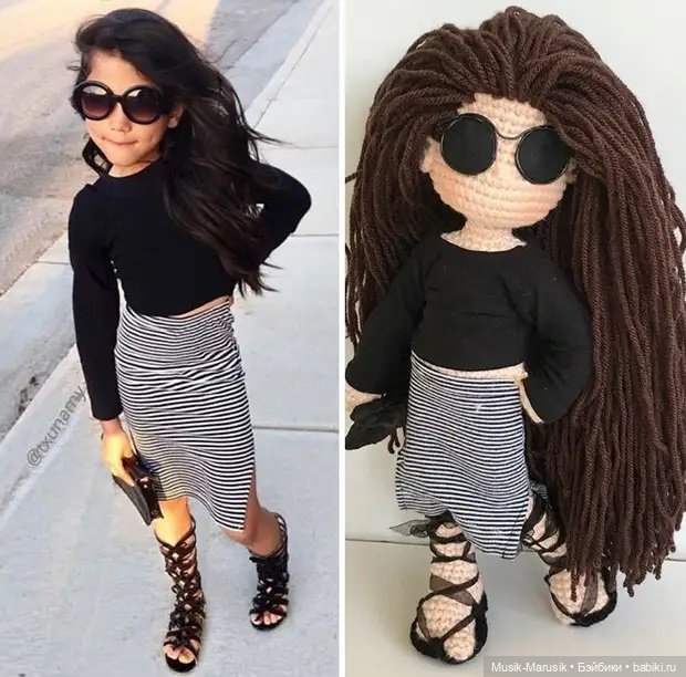 Многодетная мать делает вязаные куклы-портреты