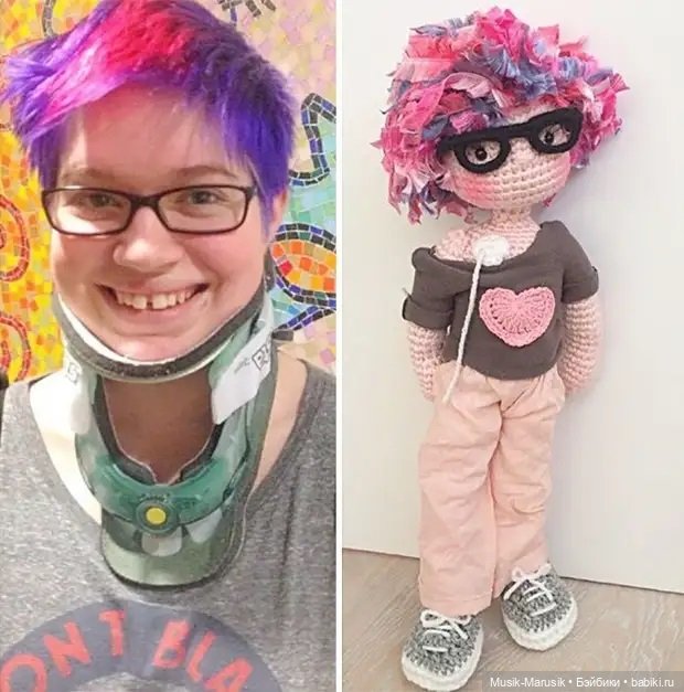 Многодетная мать делает вязаные куклы-портреты (фото 10)