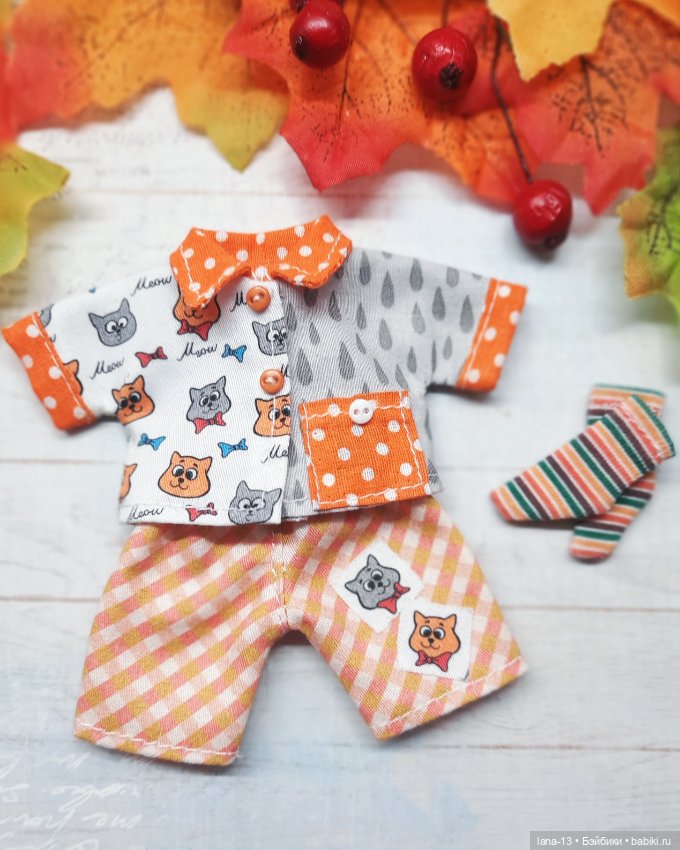 Пижамный стиль — Одежда и обувь для кукол своими руками: фото (фото 9)