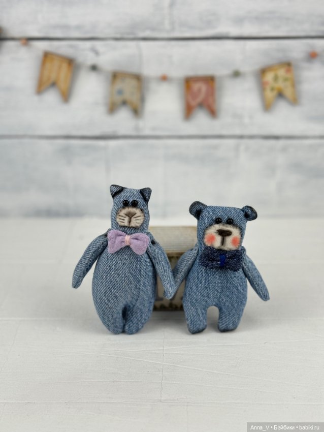 Джинсовые дружочки — Авторские мишки Тедди и друзья: фото (фото 7)