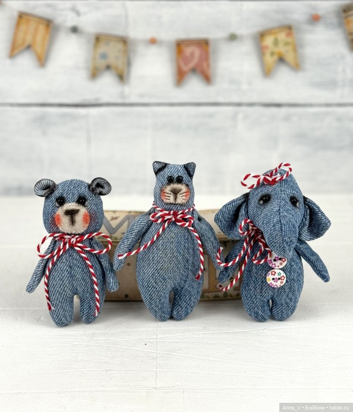 Джинсовые дружочки — Авторские мишки Тедди и друзья: фото