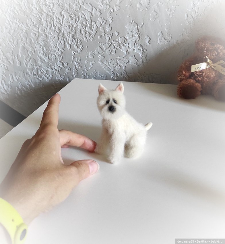 Вест-хайленд-уайт-терьер — Валяные игрушки из шерсти: сухое валяние (фото 2)