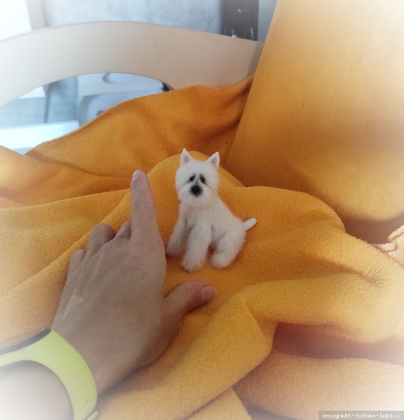 Вест-хайленд-уайт-терьер — Валяные игрушки из шерсти: сухое валяние (фото 5)