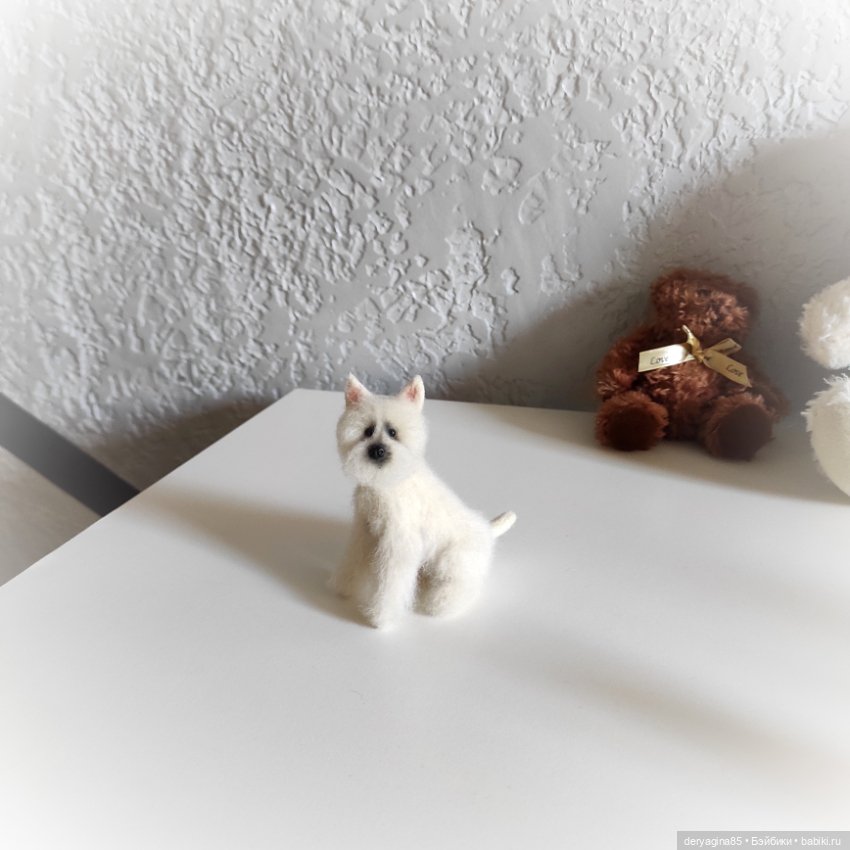 Вест-хайленд-уайт-терьер — Валяные игрушки из шерсти: сухое валяние (фото 6)