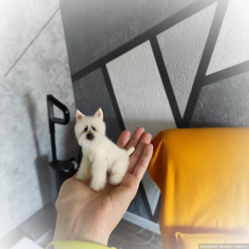 Вест-хайленд-уайт-терьер — Валяные игрушки из шерсти: сухое валяние (фото 3)