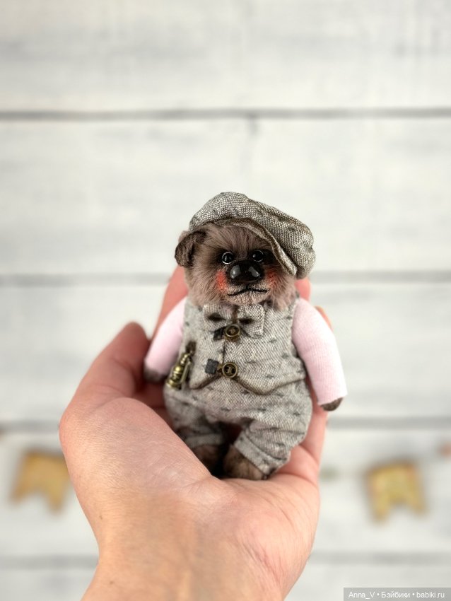 Тедди мишка Рэм с джинсовыми дружочками (фото 3)