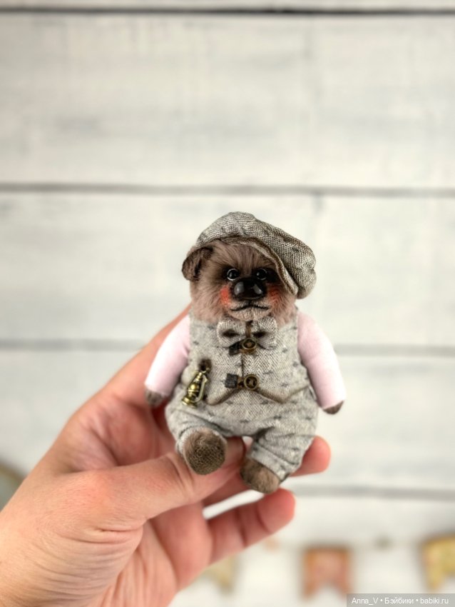 Тедди мишка Рэм с джинсовыми дружочками (фото 4)