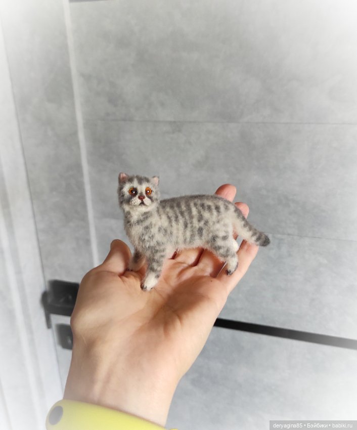 Британский кот — Валяные игрушки из шерсти: сухое валяние