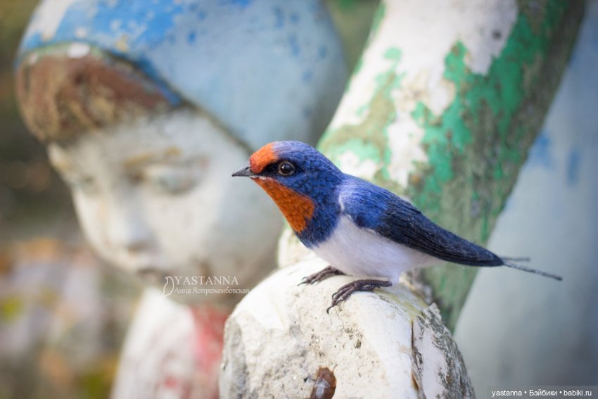 Ласточка — Валяные игрушки из шерсти: сухое валяние