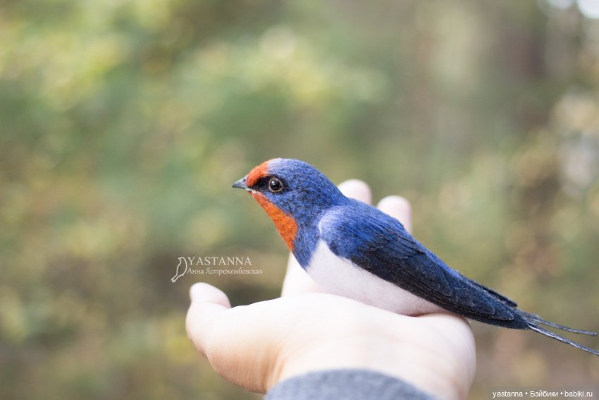 Ласточка — Валяные игрушки из шерсти: сухое валяние