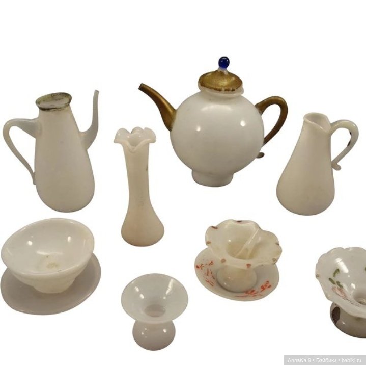 Антикварные кукольные сервизы из стекла (фото 4)