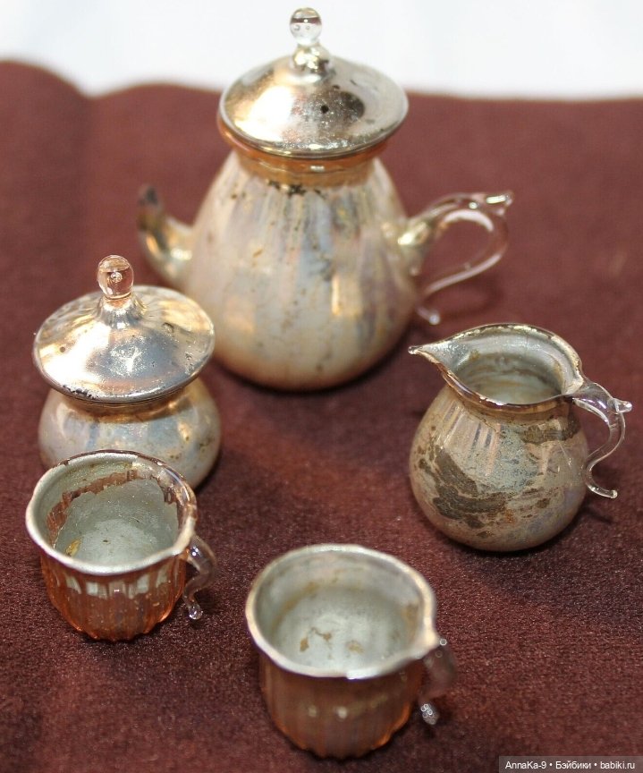 Антикварные кукольные сервизы из стекла (фото 7)