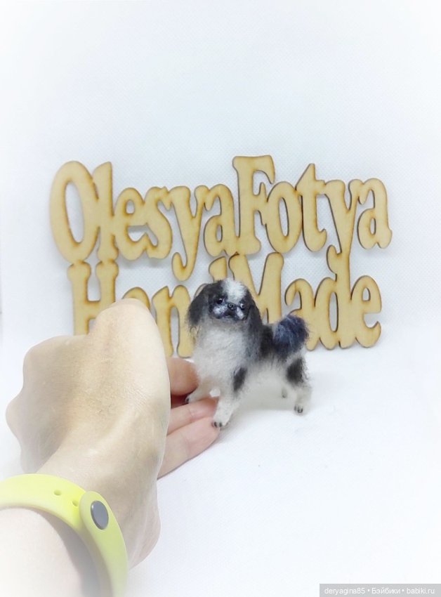 Японский хин — Валяные игрушки из шерсти: сухое валяние (фото 3)