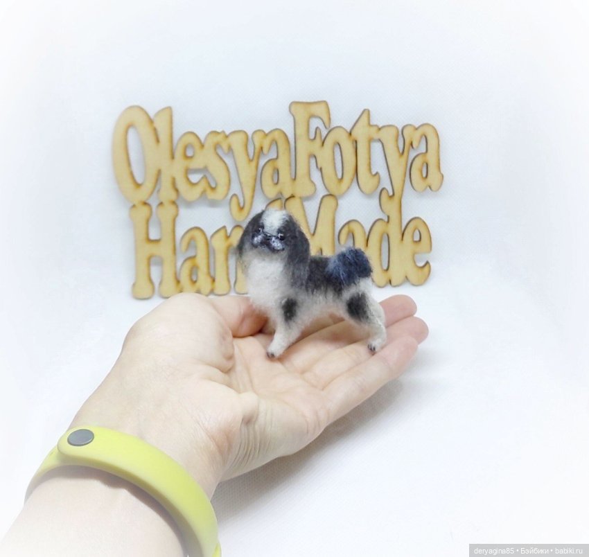 Японский хин — Валяные игрушки из шерсти: сухое валяние (фото 6)