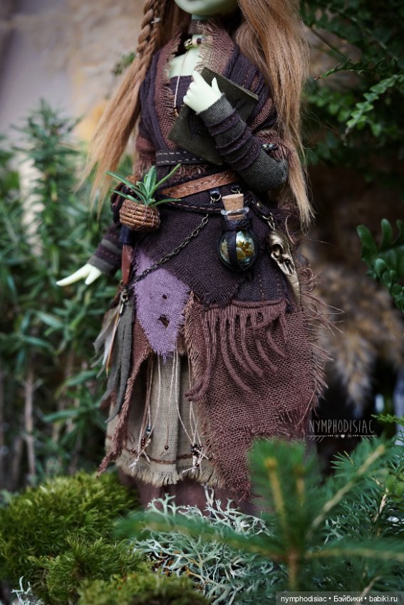Болотная ведьма - авторский наряд для куклы 1/6 (фото 4)