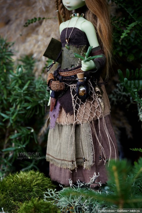 Болотная ведьма - авторский наряд для куклы 1/6 (фото 7)