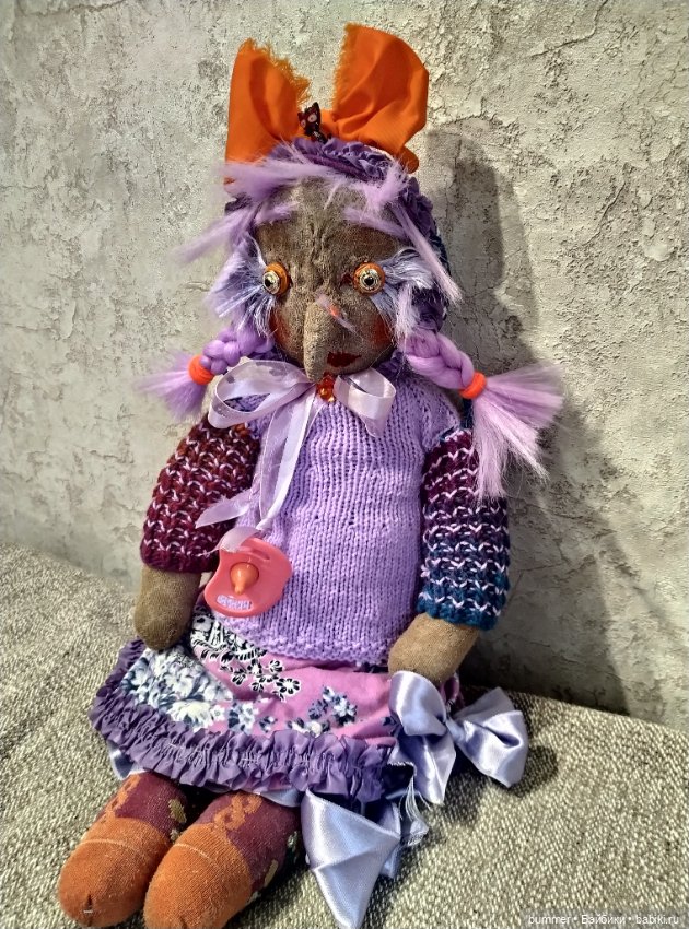 Мои примитивные куклы. Внучки Бабы Яги, Алевтиночка и Альбиночка (фото 6)