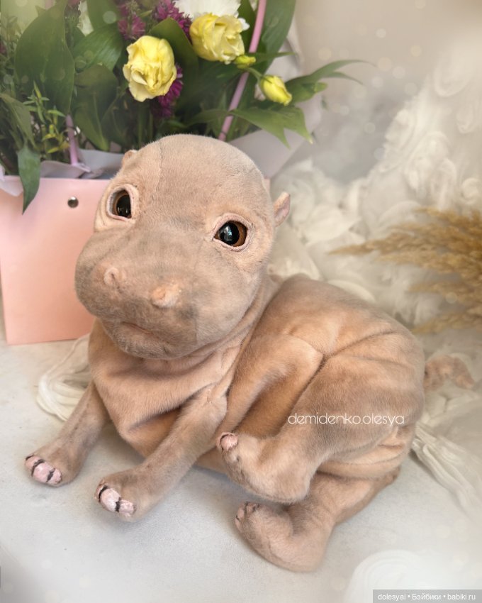 Бегемотик Офелия 🍃✨ — Авторские игрушки из разных материалов: синельная проволока (фото 8)