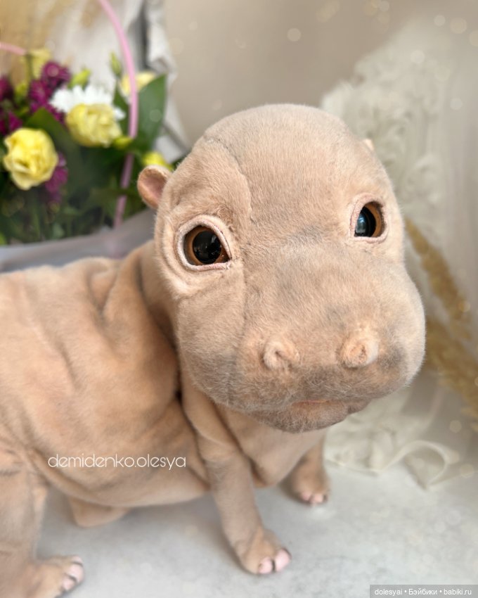 Бегемотик Офелия 🍃✨ — Авторские игрушки из разных материалов: синельная проволока (фото 6)