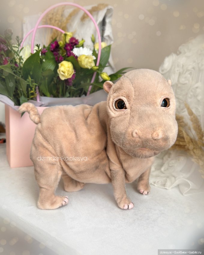 Бегемотик Офелия 🍃✨ — Авторские игрушки из разных материалов: синельная проволока (фото 3)