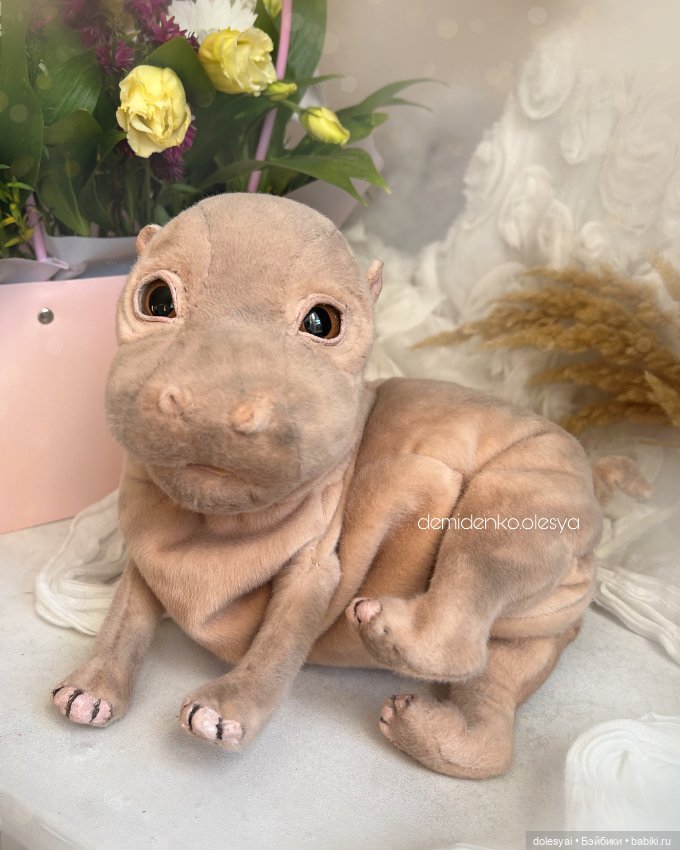 Бегемотик Офелия 🍃✨ — Авторские игрушки из разных материалов: синельная проволока (фото 5)