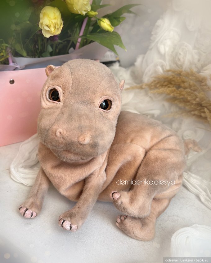 Бегемотик Офелия 🍃✨ — Авторские игрушки из разных материалов: синельная проволока (фото 9)
