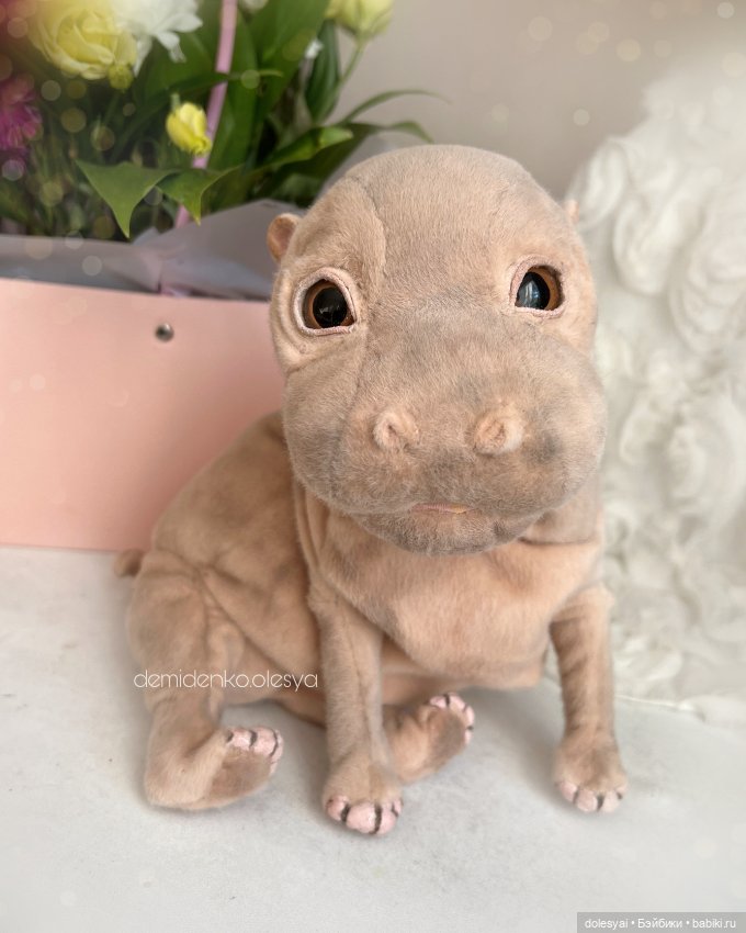 Бегемотик Офелия 🍃✨ — Авторские игрушки из разных материалов: синельная проволока (фото 10)